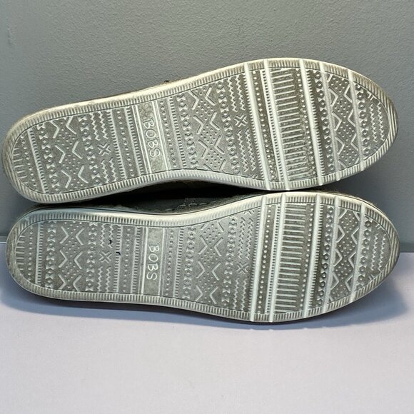 Bobs By Skechers Womens W10 Memory Foam Espadrille Flats Tan Canvas Shoe Comfort - Picture 9 of 9